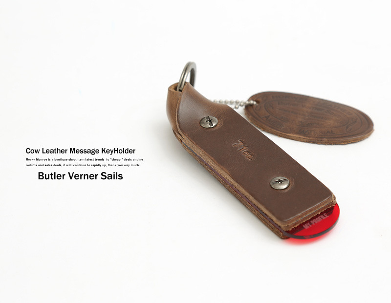 【Butler Verner Sails】国産/日本製ガラス瓶入り仕様◆本牛革HORWEENレザーメッセージキーホルダー/キーホルダー