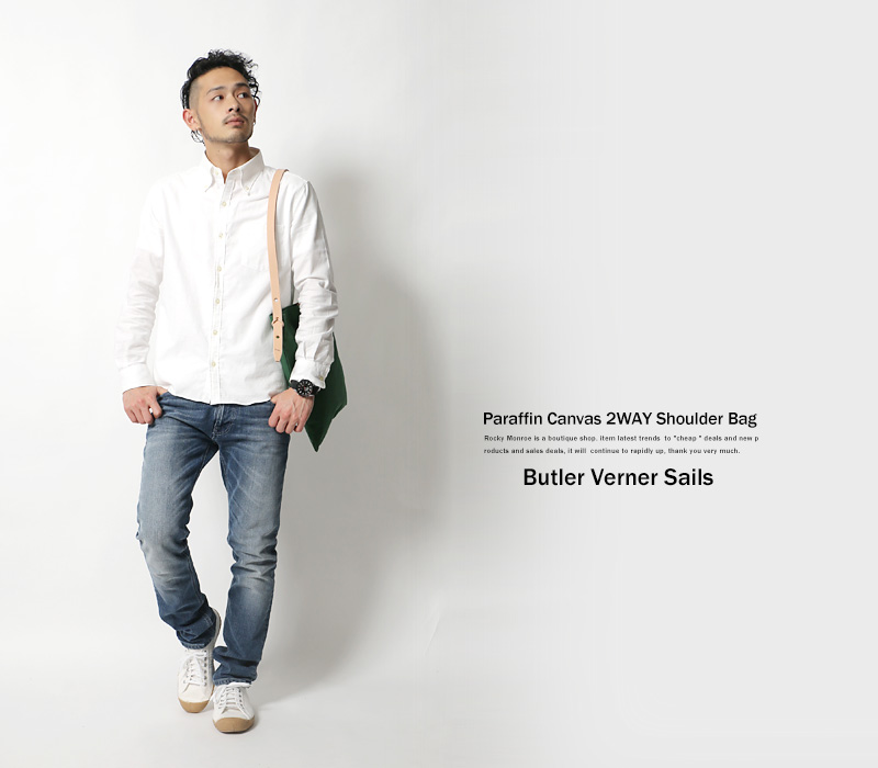 【Butler Verner Sails】日本製/国産2WAY10号パラフィンヌメ革ロープショルダークラッチバッグ